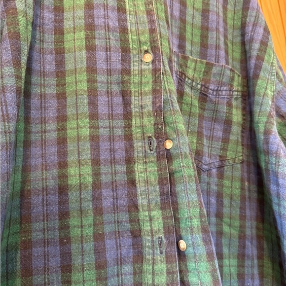 Vintage Quizz New York Plus Cotton Plaid/Chambray Floating Buttondown / 22 - Picture 2 of 11